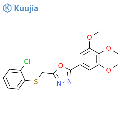 1,3,4-Oxadiazole, 2-[[(2-chlorophenyl)thio]methyl]-5-(3,4,5-trimethoxyphenyl)- structure