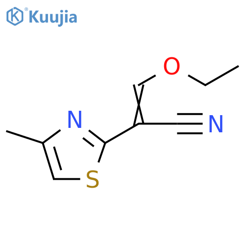 (2E)-3-ethoxy-2-(4-methyl-1,3-thiazol-2-yl)prop-2-enenitrile structure