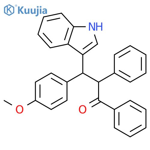 1-PROPANONE, 3-(1H-INDOL-3-YL)-3-(4-METHOXYPHENYL)-1,2-DIPHENYL- structure
