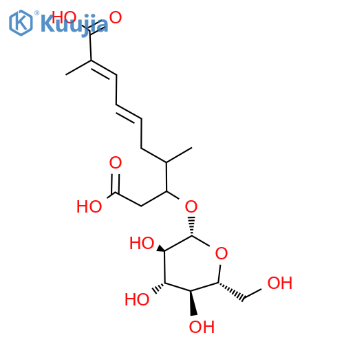 (2E,4E)-8-(beta-D-Glucopyranosyloxy)-2,7-dimethyldeca-2,4-dienedioic acid structure