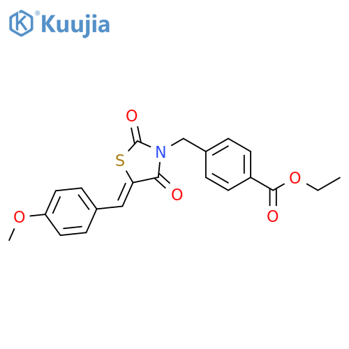 ethyl 4-{(5Z)-5-(4-methoxyphenyl)methylidene-2,4-dioxo-1,3-thiazolidin-3-ylmethyl}benzoate structure