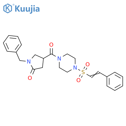 4-[[4-[(2-Phenylethenyl)sulfonyl]-1-piperazinyl]carbonyl]-1-(phenylmethyl)-2-pyrrolidinone structure