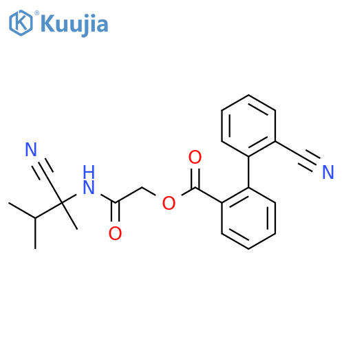 [(1-Cyano-1,2-dimethylpropyl)carbamoyl]methyl 2'-cyano-[1,1'-biphenyl]-2-carboxylate structure