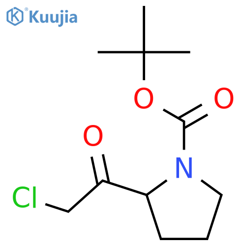 1-Pyrrolidinecarboxylic acid, 2-(chloroacetyl)-, 1,1-dimethylethyl ester,(2R)- structure