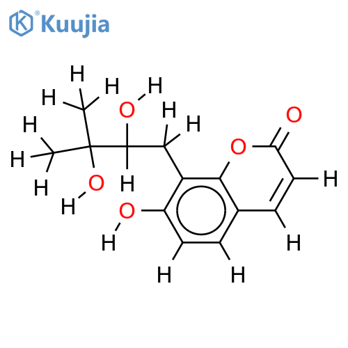 (-)-8-[(2S),3-dihydroxy-3-methylbutyl]-7-hydroxychromen-2-one structure