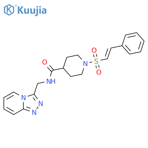 1-(2-phenylethenesulfonyl)-N-({[1,2,4]triazolo[4,3-a]pyridin-3-yl}methyl)piperidine-4-carboxamide structure