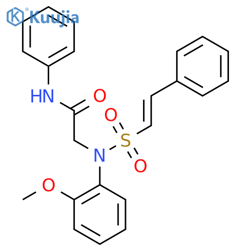 2-[N-(2-methoxyphenyl)-2-phenylethenesulfonamido]-N-phenylacetamide structure