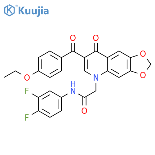 N-(3,4-difluorophenyl)-2-7-(4-ethoxybenzoyl)-8-oxo-2H,5H,8H-1,3dioxolo4,5-gquinolin-5-ylacetamide structure
