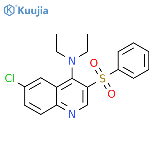 3-(benzenesulfonyl)-6-chloro-N,N-diethylquinolin-4-amine structure
