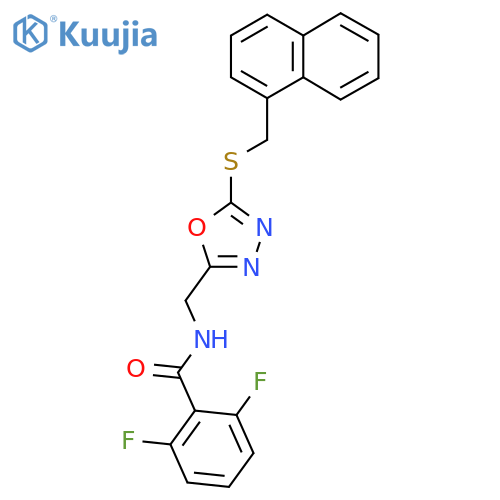 2,6-difluoro-N-(5-{(naphthalen-1-yl)methylsulfanyl}-1,3,4-oxadiazol-2-yl)methylbenzamide structure