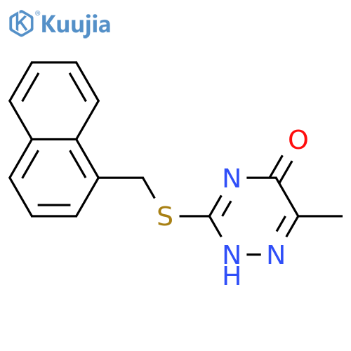 6-methyl-3-{(naphthalen-1-yl)methylsulfanyl}-4,5-dihydro-1,2,4-triazin-5-one structure