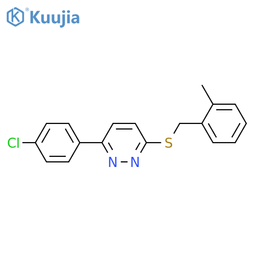 3-(4-chlorophenyl)-6-{(2-methylphenyl)methylsulfanyl}pyridazine structure