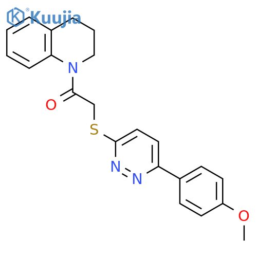 2-{6-(4-methoxyphenyl)pyridazin-3-ylsulfanyl}-1-(1,2,3,4-tetrahydroquinolin-1-yl)ethan-1-one structure