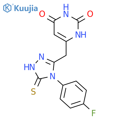 6-{4-(4-fluorophenyl)-5-sulfanyl-4H-1,2,4-triazol-3-ylmethyl}-1,2,3,4-tetrahydropyrimidine-2,4-dione structure