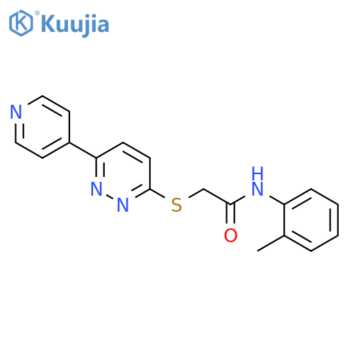 N-(2-methylphenyl)-2-{6-(pyridin-4-yl)pyridazin-3-ylsulfanyl}acetamide structure