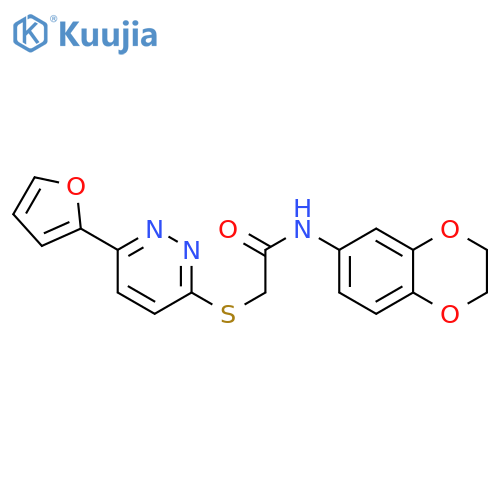 N-(2,3-dihydro-1,4-benzodioxin-6-yl)-2-{6-(furan-2-yl)pyridazin-3-ylsulfanyl}acetamide structure