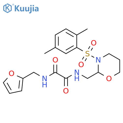 N'-{3-(2,5-dimethylbenzenesulfonyl)-1,3-oxazinan-2-ylmethyl}-N-(furan-2-yl)methylethanediamide structure
