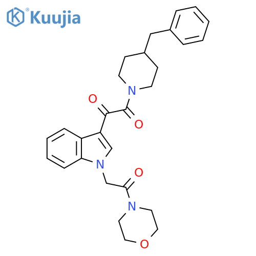 1-(4-benzylpiperidin-1-yl)-2-{1-2-(morpholin-4-yl)-2-oxoethyl-1H-indol-3-yl}ethane-1,2-dione structure