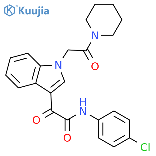 N-(4-chlorophenyl)-2-oxo-2-{1-2-oxo-2-(piperidin-1-yl)ethyl-1H-indol-3-yl}acetamide structure