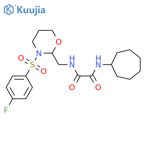 N'-cycloheptyl-N-{3-(4-fluorobenzenesulfonyl)-1,3-oxazinan-2-ylmethyl}ethanediamide structure