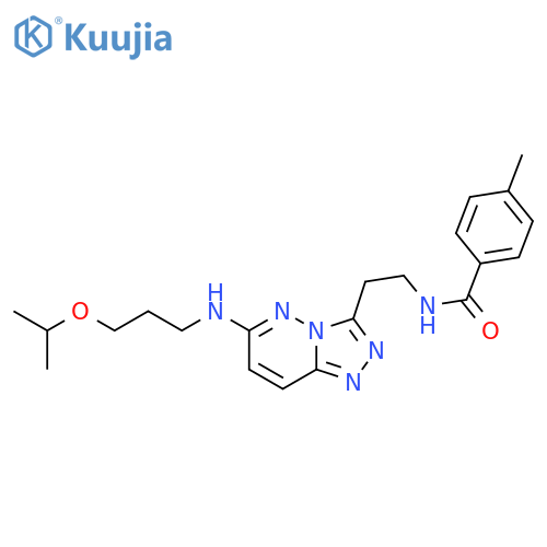 4-methyl-N-2-(6-{3-(propan-2-yloxy)propylamino}-1,2,4triazolo4,3-bpyridazin-3-yl)ethylbenzamide structure