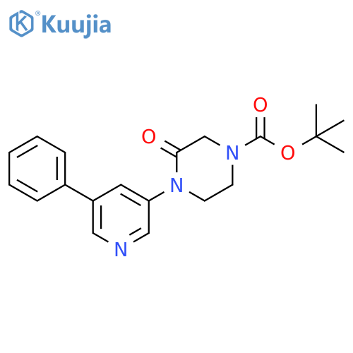 1-Piperazinecarboxylic acid, 3-oxo-4-(5-phenyl-3-pyridinyl)-,1,1-dimethylethyl ester structure