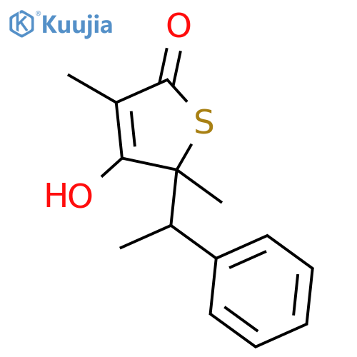 2(5H)-Thiophenone, 4-hydroxy-3,5-dimethyl-5-(1-phenylethyl)- structure