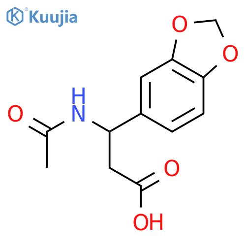 3-(1,3-dioxaindan-5-yl)-3-acetamidopropanoic acid structure