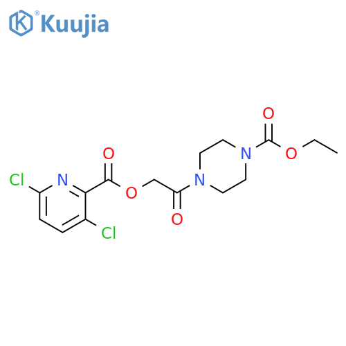 Ethyl 4-[2-[[(3,6-dichloro-2-pyridinyl)carbonyl]oxy]acetyl]-1-piperazinecarboxylate structure