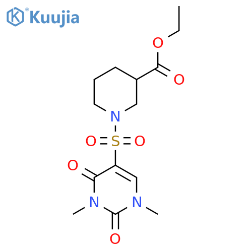 ethyl 1-(1,3-dimethyl-2,4-dioxo-1,2,3,4-tetrahydropyrimidin-5-yl)sulfonylpiperidine-3-carboxylate structure