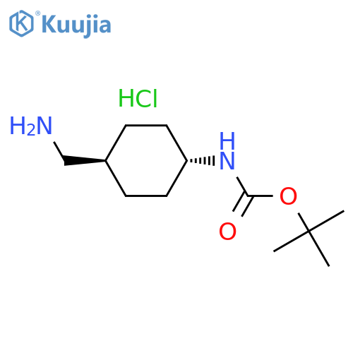 tert-butyl trans-N-[4-(aminomethyl)cyclohexyl]carbamate;hydrochloride structure