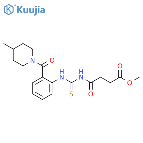 methyl 4-({2-(4-methylpiperidine-1-carbonyl)phenylcarbamothioyl}amino)-4-oxobutanoate structure