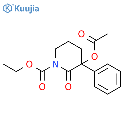1-Piperidinecarboxylic acid, 3-(acetyloxy)-2-oxo-3-phenyl-, ethyl ester structure