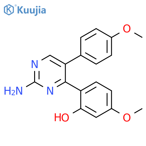 2-2-amino-5-(4-methoxyphenyl)pyrimidin-4-yl-5-methoxyphenol structure