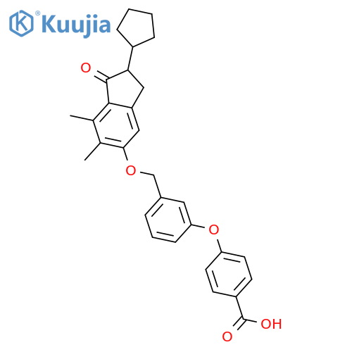 Benzoic acid,4-[3-[[(2-cyclopentyl-2,3-dihydro-6,7-dimethyl-1-oxo-1H-inden-5-yl)oxy]methyl]phenoxy]- structure