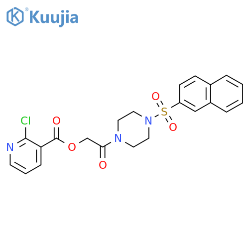 2-[4-(Naphthalene-2-sulfonyl)piperazin-1-yl]-2-oxoethyl 2-chloropyridine-3-carboxylate structure