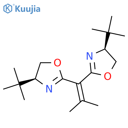 (4S,4'S)-2,2'-(2-Methylprop-1-ene-1,1-diyl)bis(4-(tert-butyl)-4,5-dihydrooxazole) structure