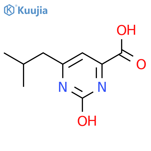 2-hydroxy-6-(2-methylpropyl)pyrimidine-4-carboxylic acid structure