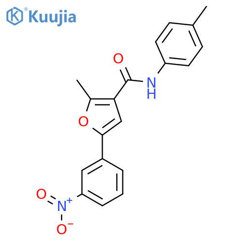 2-methyl-N-(4-methylphenyl)-5-(3-nitrophenyl)furan-3-carboxamide structure