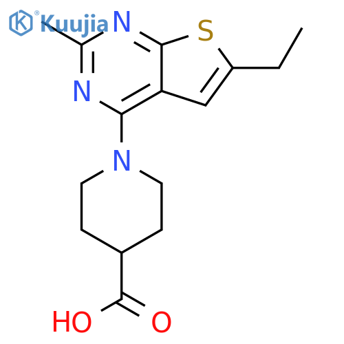 1-{6-ethyl-2-methylthieno2,3-dpyrimidin-4-yl}piperidine-4-carboxylic acid structure