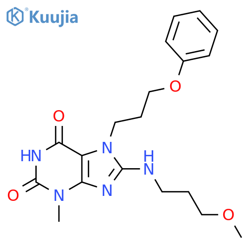 8-(3-methoxypropyl)amino-3-methyl-7-(3-phenoxypropyl)-2,3,6,7-tetrahydro-1H-purine-2,6-dione structure