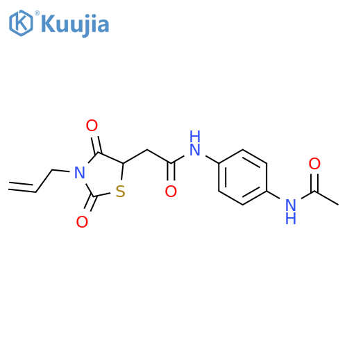 2-2,4-dioxo-3-(prop-2-en-1-yl)-1,3-thiazolidin-5-yl-N-(4-acetamidophenyl)acetamide structure