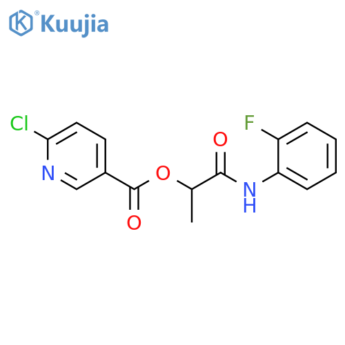 2-[(2-Fluorophenyl)amino]-1-methyl-2-oxoethyl 6-chloro-3-pyridinecarboxylate structure