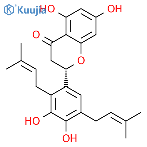 4H-1-Benzopyran-4-one,2-[3,4-dihydroxy-2,5-bis(3-methyl-2-buten-1-yl)phenyl]-2,3-dihydro-5,7-dihydroxy-,(2S)- structure