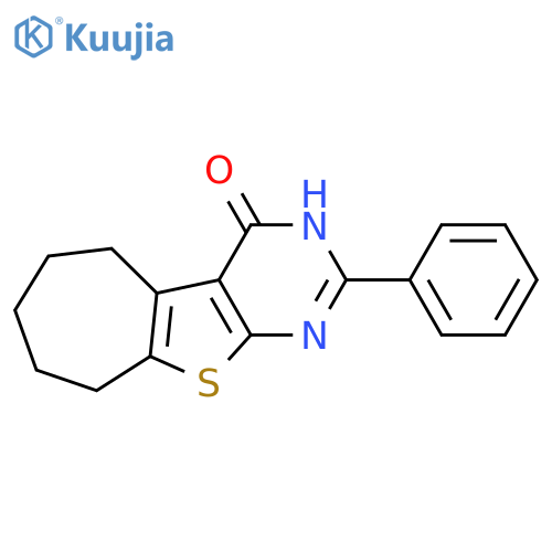 2-phenyl-3,5,6,7,8,9-hexahydro-4H-cyclohepta[4,5]thieno[2,3-d]pyrimidin-4-one structure