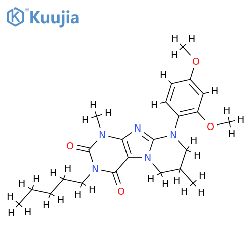 9-(2,4-dimethoxyphenyl)-1,7-dimethyl-3-pentyl-1H,2H,3H,4H,6H,7H,8H,9H-pyrimido1,2-gpurine-2,4-dione structure