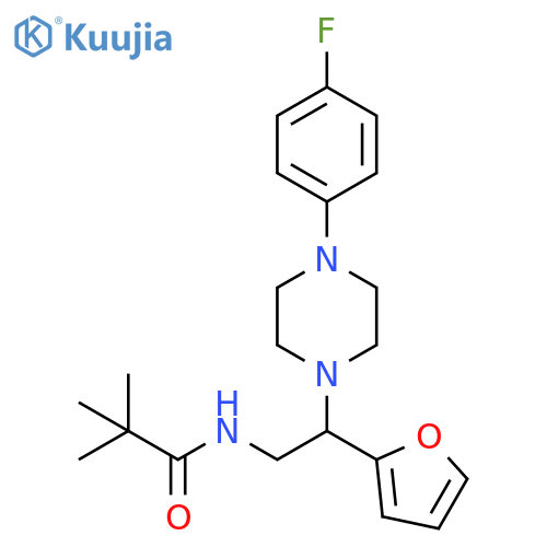 N-{2-4-(4-fluorophenyl)piperazin-1-yl-2-(furan-2-yl)ethyl}-2,2-dimethylpropanamide structure