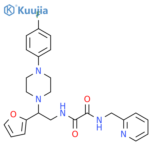N-{2-4-(4-fluorophenyl)piperazin-1-yl-2-(furan-2-yl)ethyl}-N'-(pyridin-2-yl)methylethanediamide structure