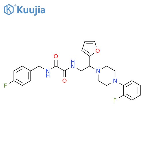 N'-(4-fluorophenyl)methyl-N-{2-4-(2-fluorophenyl)piperazin-1-yl-2-(furan-2-yl)ethyl}ethanediamide structure