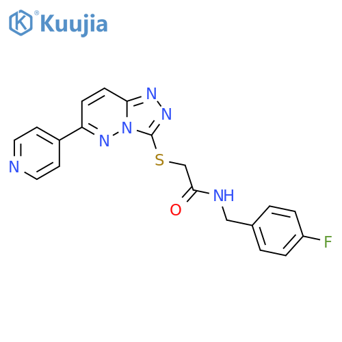 N-(4-fluorophenyl)methyl-2-{6-(pyridin-4-yl)-1,2,4triazolo4,3-bpyridazin-3-ylsulfanyl}acetamide structure